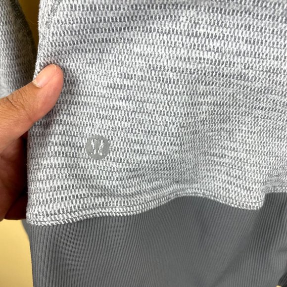 Lululemon Gray Striped Athleisure Half-Zip Jacket 4 - Picture 9 of 9